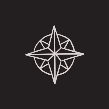 Pusula Rüzgar gülü kroki simgesi.