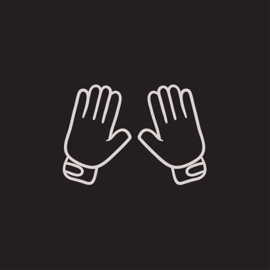 Motosiklet eldiven kroki simgesi.