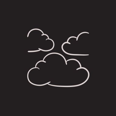 Bulutlar kroki simgesi.