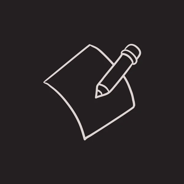 Icono de boceto de lápiz y documento . — Vector de stock