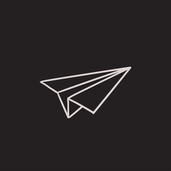 Paper airplane sketch icon. — Stock Vector