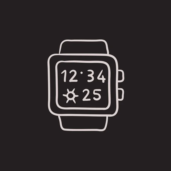 Ícone de esboço Smartwatch . — Vetor de Stock