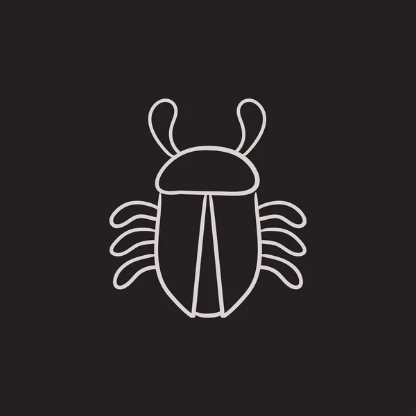 Bug schets computerpictogram. — Stockvector