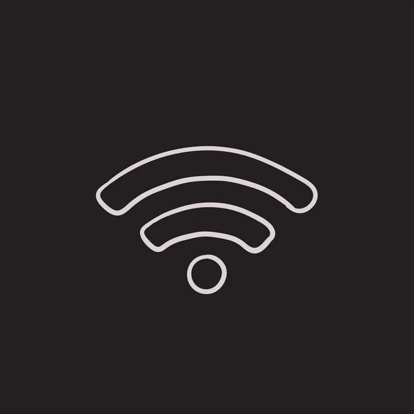 Wifi-Zeichen-Skizze-Symbol. — Stockvektor