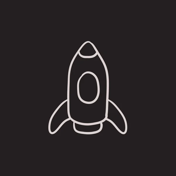 Raketa skica ikony. — Stockový vektor