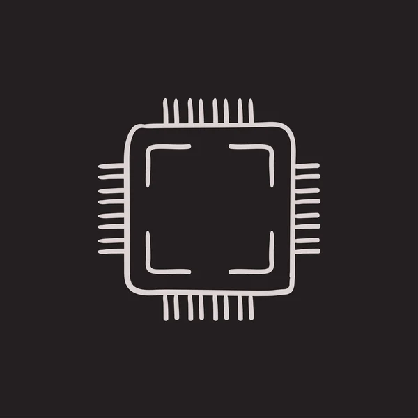 Cpu-Skizzensymbol. — Stockvektor