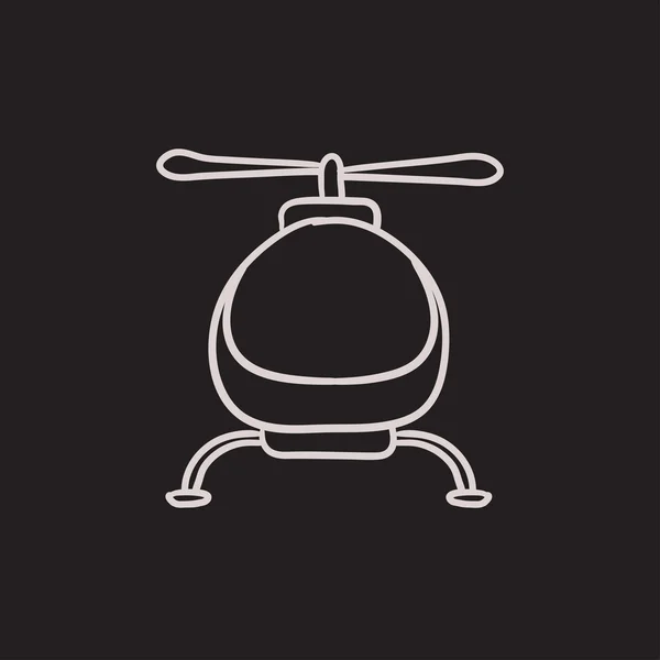 ヘリコプターのスケッチのアイコン. — ストックベクタ