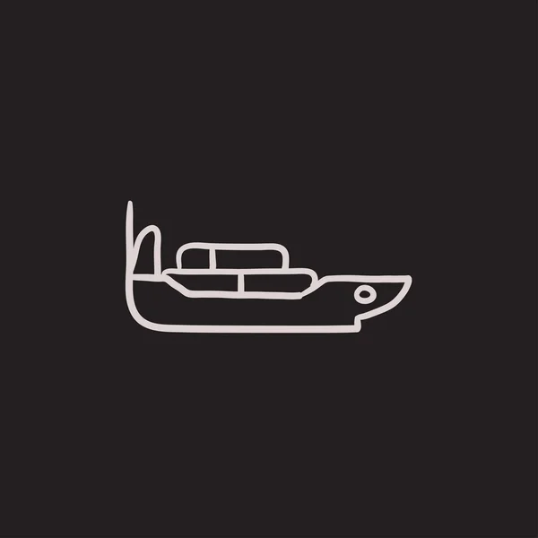 Cargo container ship sketch icon. — Stock Vector