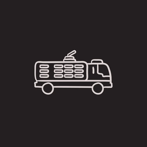 Fire truck schets pictogram. — Stockvector