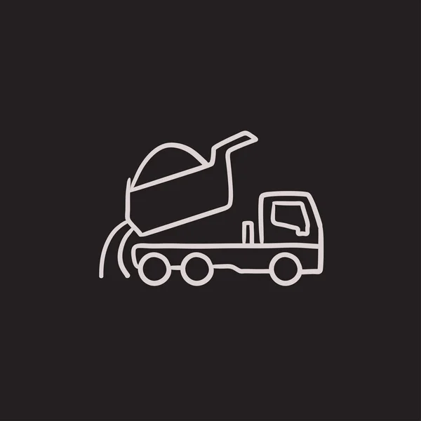 Dump truck sketch icon. — Stock Vector