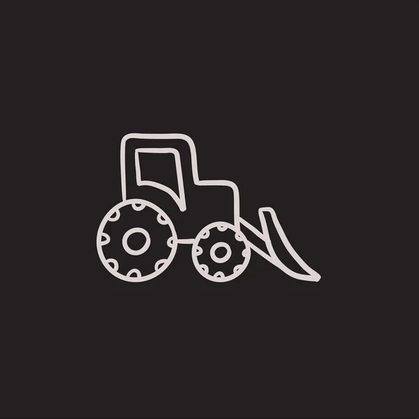 Bulldozer sketch icon. — Stock Vector