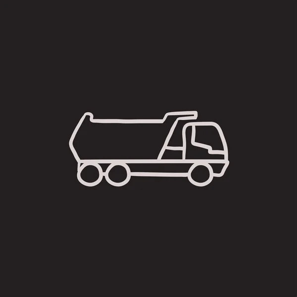 Dump truck sketch icon. — Stock Vector