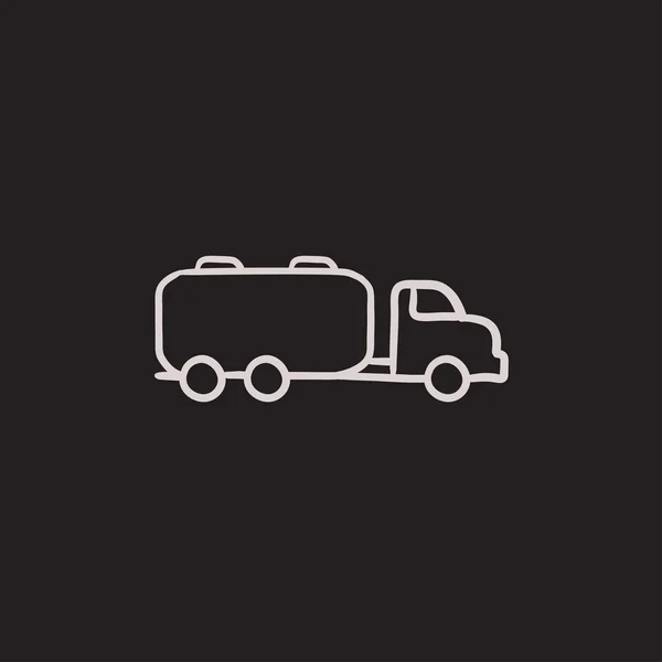Truck ładunków płynnych szkic ikona. — Wektor stockowy