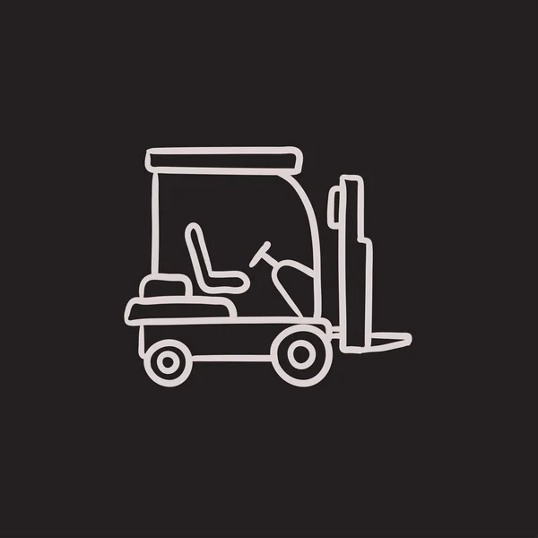 Icône de croquis de chariot élévateur . — Image vectorielle