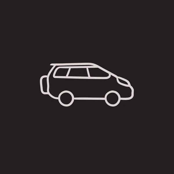 Icono de boceto de minivan . — Archivo Imágenes Vectoriales