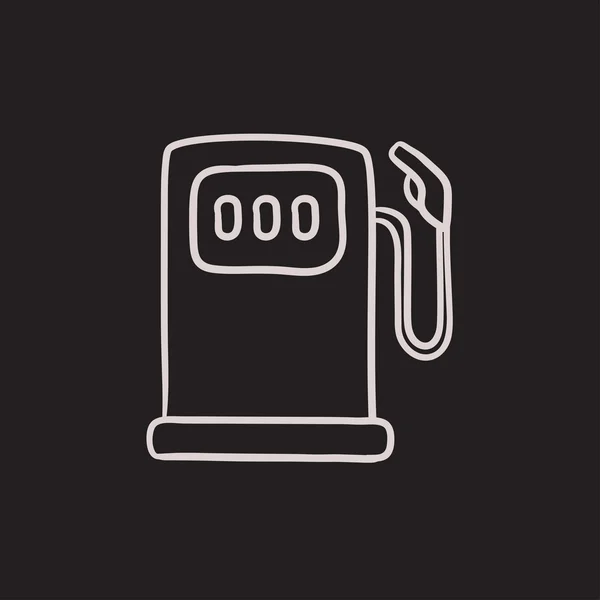 ガソリン スタンドのスケッチのアイコン. — ストックベクタ