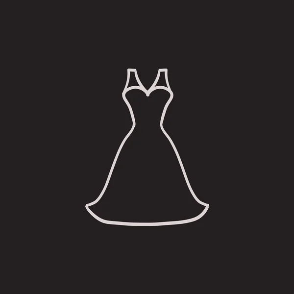Robe de mariée croquis icône . — Image vectorielle