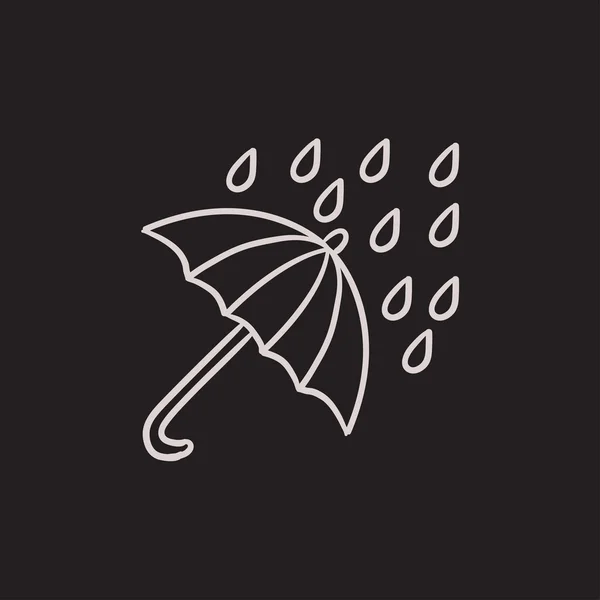 Regen- und Regenschirm-Ikone. — Stockvektor