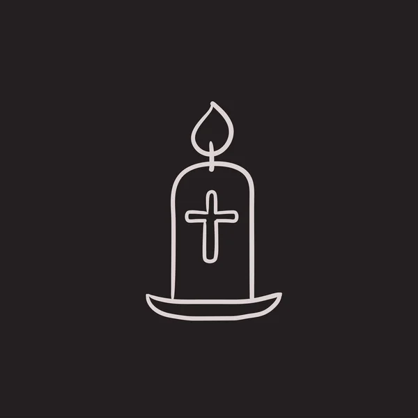 Ícone do esboço da vela de Páscoa . — Vetor de Stock