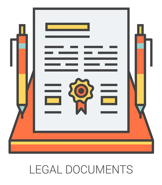 Documentos legales línea iconos . — Vector de stock