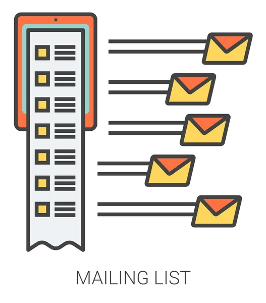 Symbole für die Mailingliste. — Stockvektor