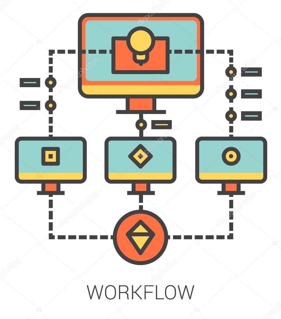 Workflow line icons.