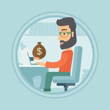 Online iş para kazanç adam.