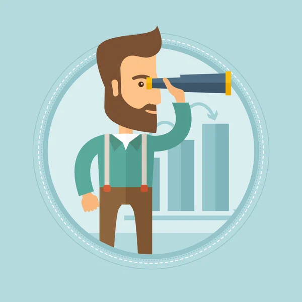 Man searching opportunities for business growth. — Stock Vector