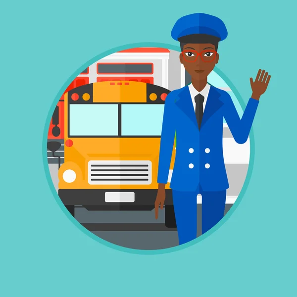 Illustration vectorielle du conducteur d'autobus scolaire . — Image vectorielle