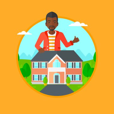 Emlakçı başparmak giving yukarıya.