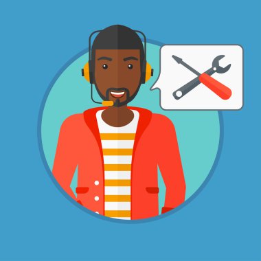 Teknik destek operatör vektör çizim.