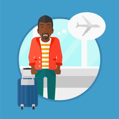 Adam Uçuş korkusu acı.