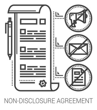 Non-disclosure agreement line icons. clipart