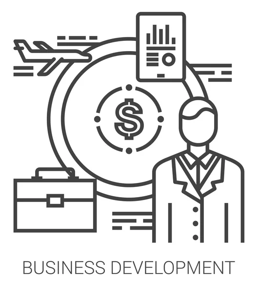 Business development line infographic. — Stock Vector