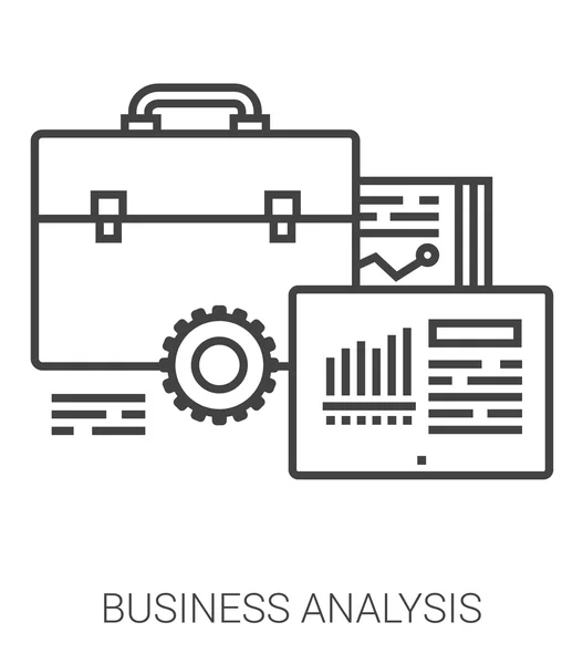 Linha de análise de negócios infográfico . — Vetor de Stock