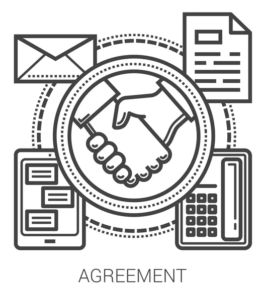 Agreement line icons. — Stock Vector