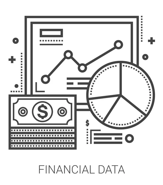 Pénzügyi adatok vonal ikonok. — Stock Vector