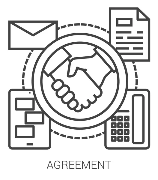 Agreement line infographic. — Stock Vector