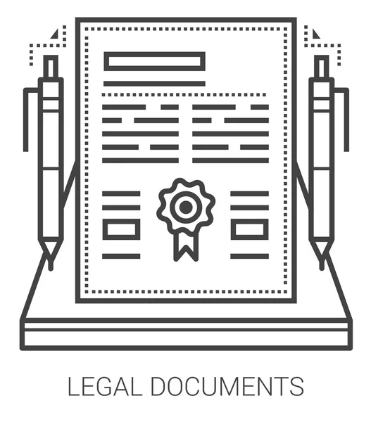 Documentos legales línea iconos . — Vector de stock