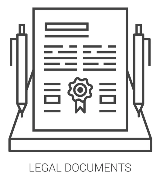 Documentos legales línea infografía . — Vector de stock