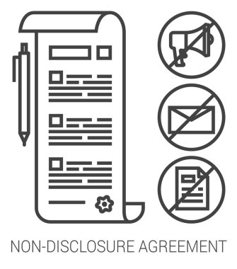 Non-disclosure agreement line infographic. clipart