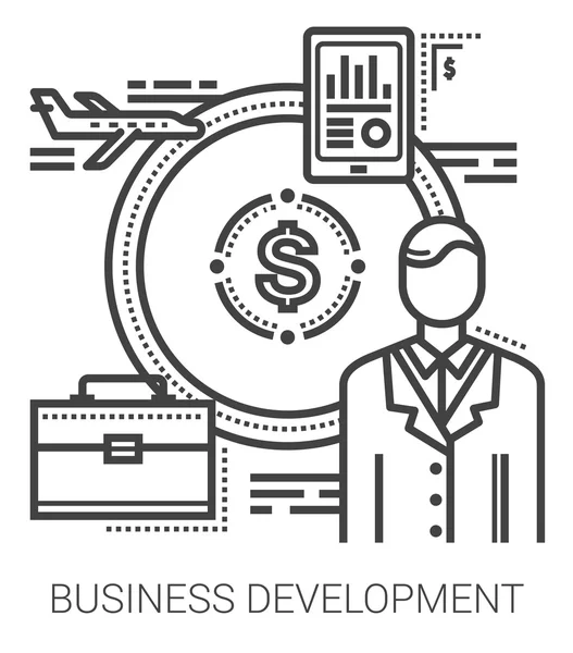 Ikony linii rozwoju biznesu. — Wektor stockowy
