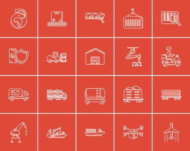 Endüstri çizim simgesi seti.