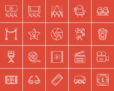 Medya Icon set kroki.