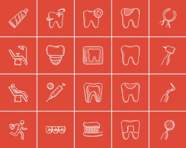 Tıp kroki Icon set.