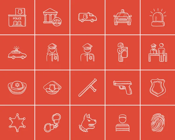 Police sketch icon set.