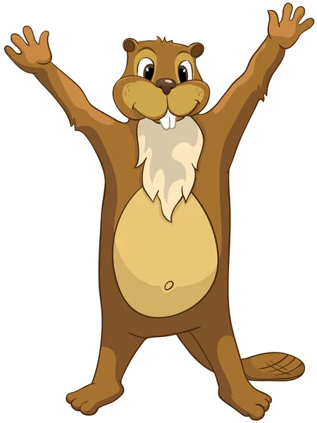 Cartoon karakter beaver — Stockfoto