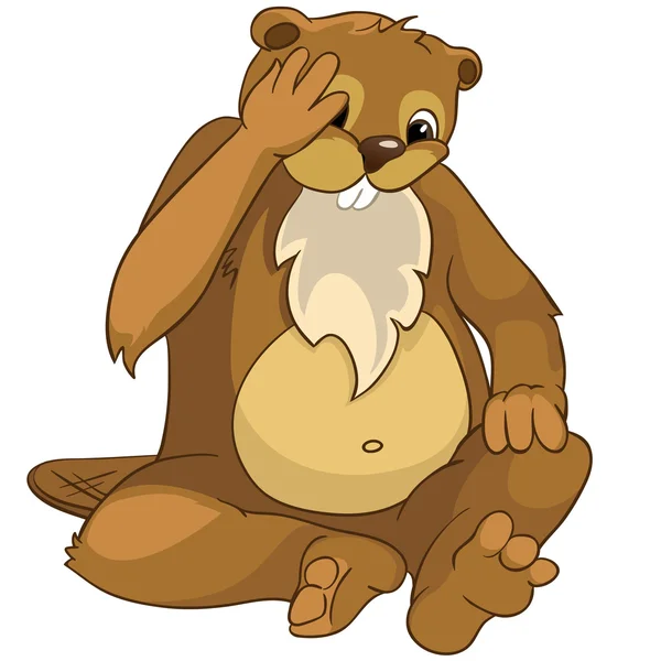 Cartoon Character Beaver — Stock Photo, Image