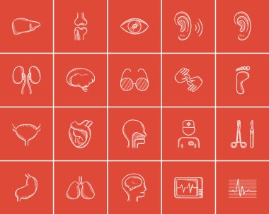 Tıp kroki Icon set.