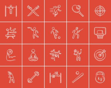 Spor kroki Icon set.